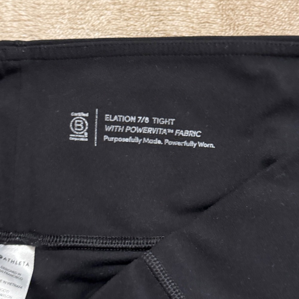 Athleta Elation 7/8 Tight Powervita Black High Rise Yoga Leggings Womens Small - Picture 6 of 8